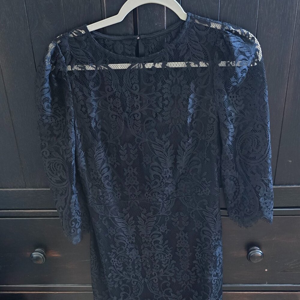 NWOT Express black midi lace dress Size small